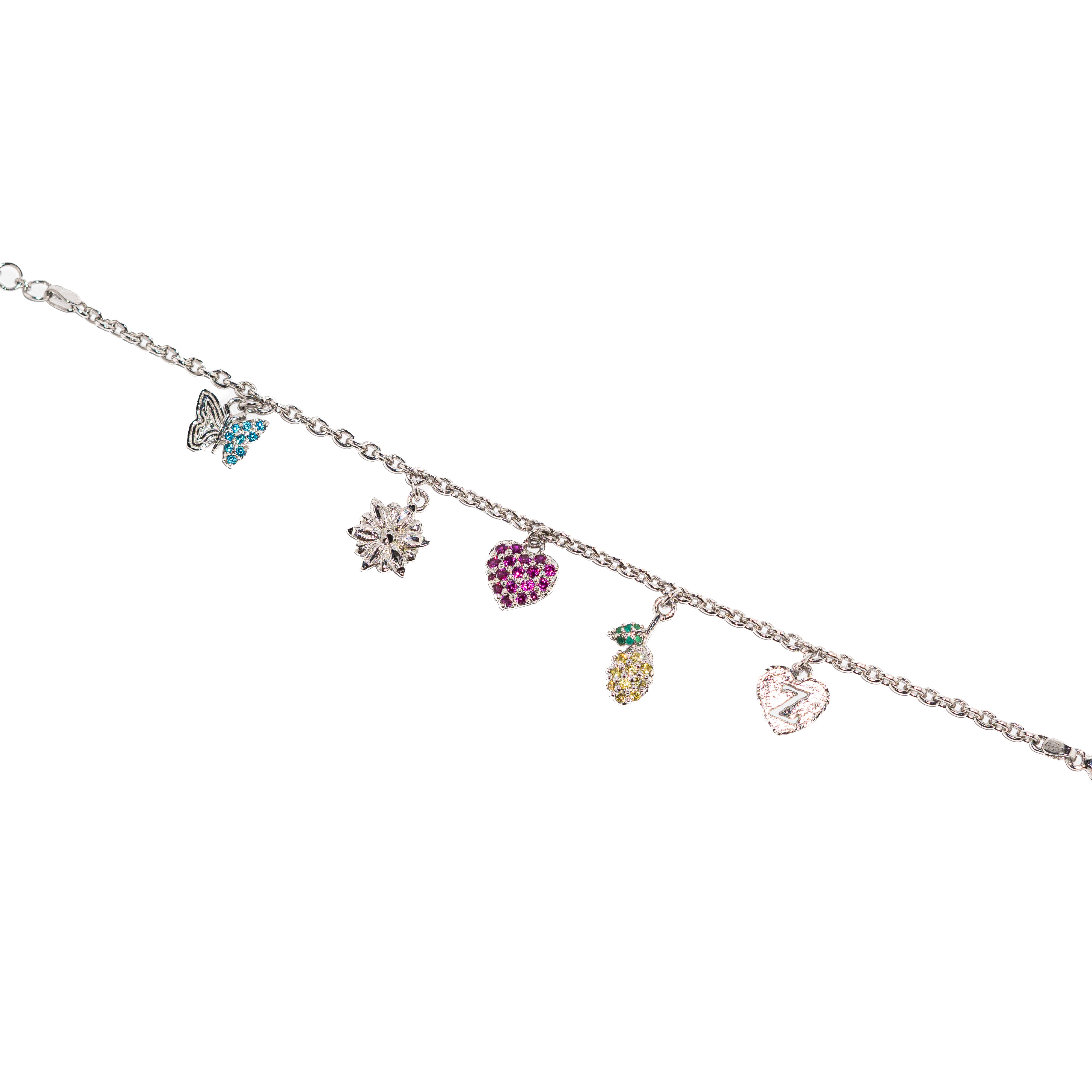 White Gold Charm Bracelet - Zumorrud