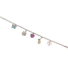 White Gold Charm Bracelet - Zumorrud