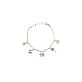 Tropical Silver Charm Bracelet - Zumorrud