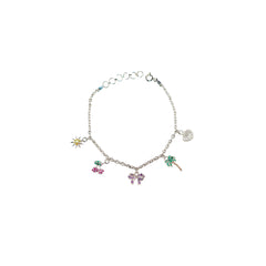 Tropical Silver Charm Bracelet - Zumorrud