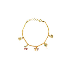 Tropical Gold Charm Bracelet - Zumorrud