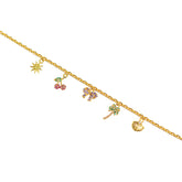 Tropical Gold Charm Bracelet - Zumorrud