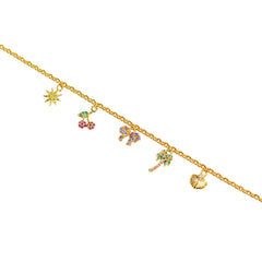 Tropical Gold Charm Bracelet - Zumorrud