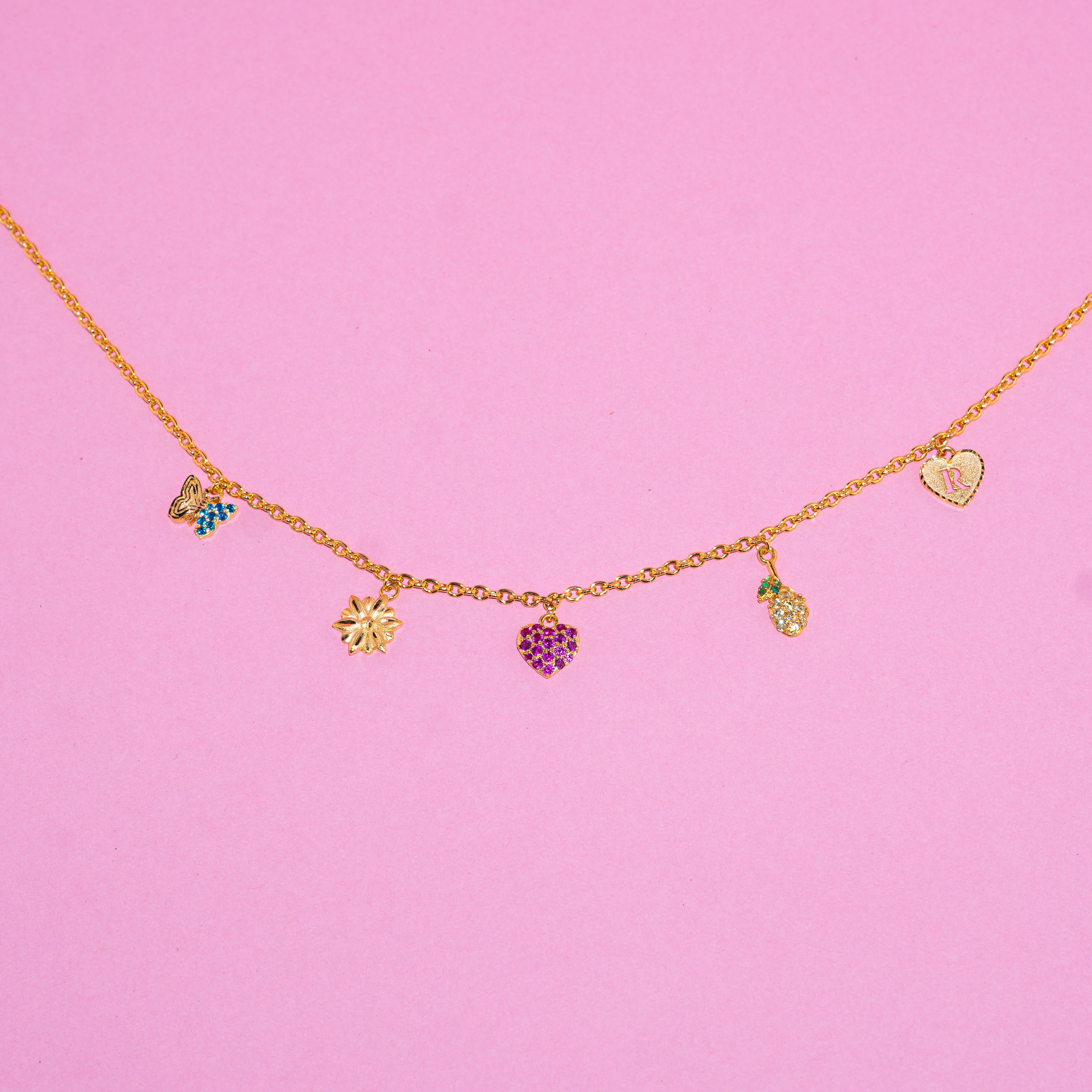 Gold Charm Necklace - Zumorrud