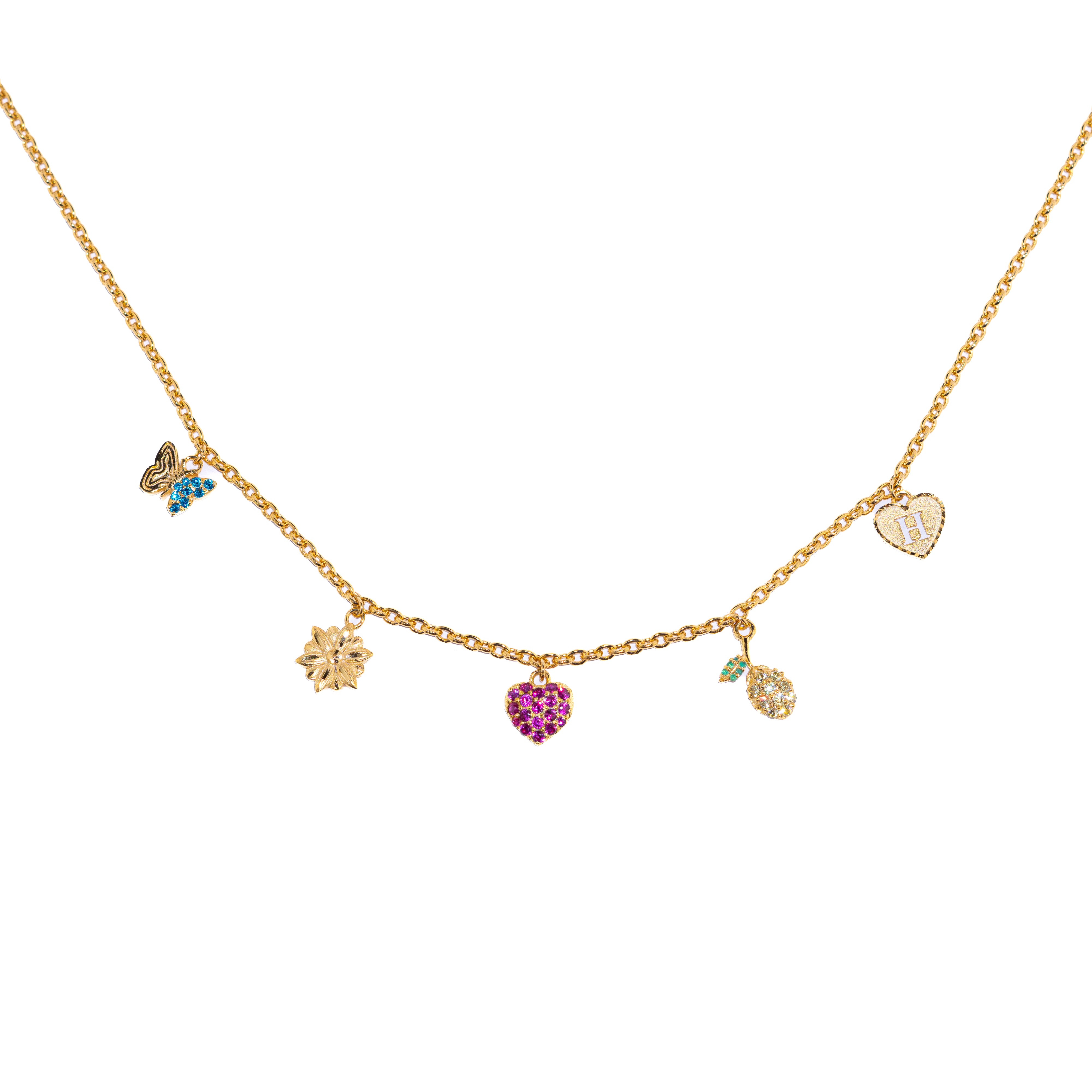 Gold Charm Necklace - Zumorrud