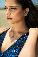 Coral Blue Studs - Zumorrud