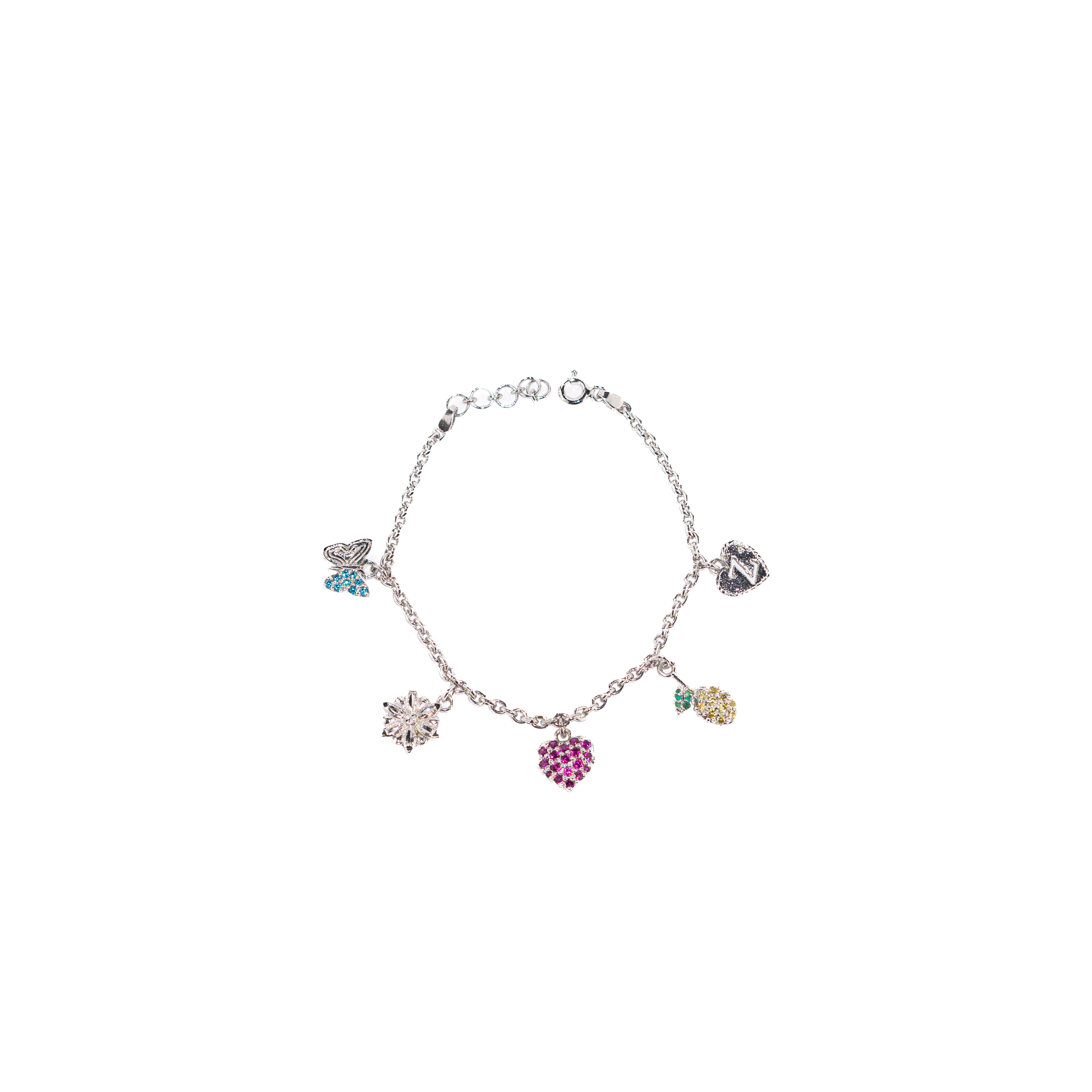 White Gold Charm Bracelet - Zumorrud
