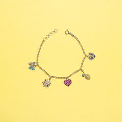 White Gold Charm Bracelet - Zumorrud