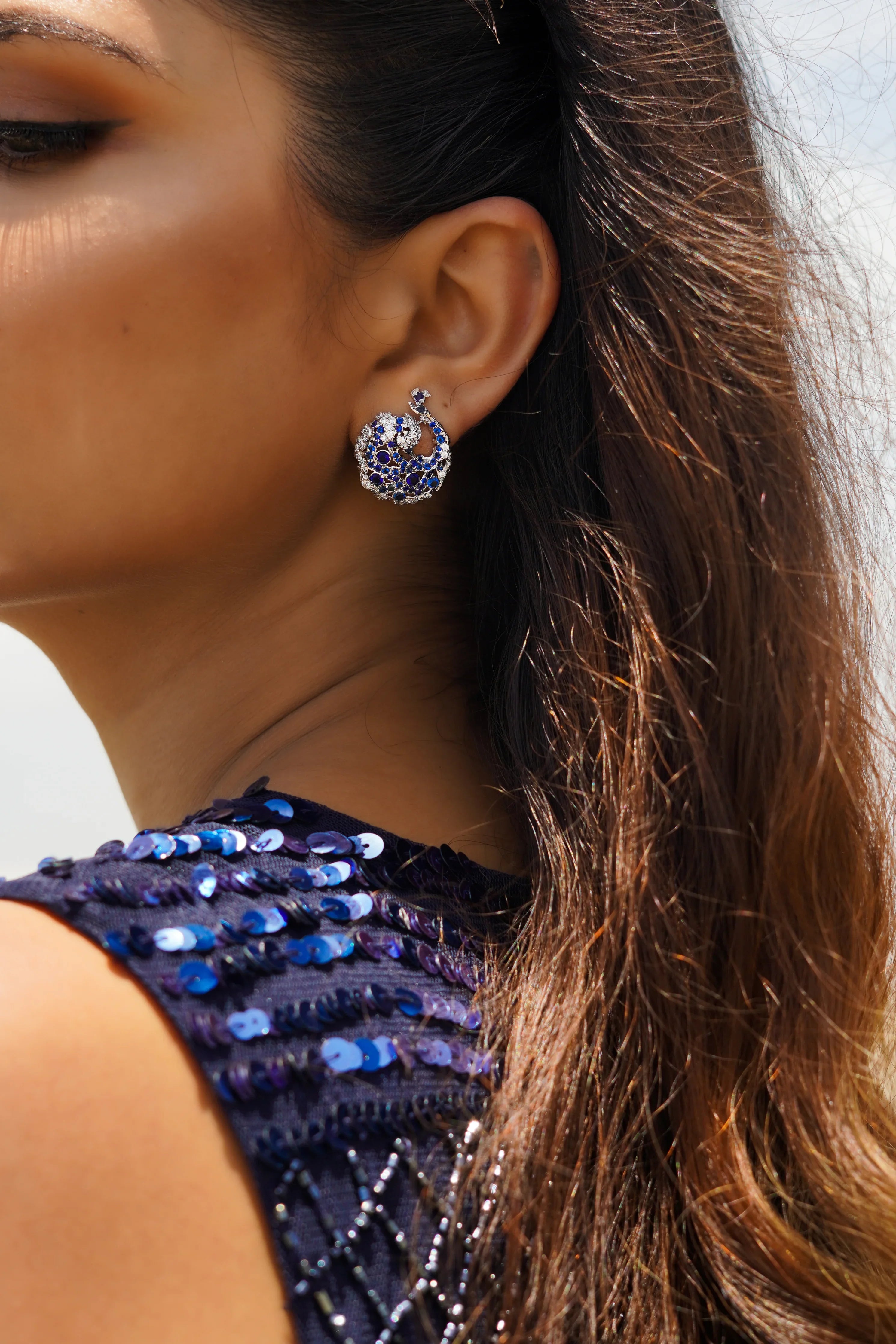 Tidal Blue Earrings - Zumorrud