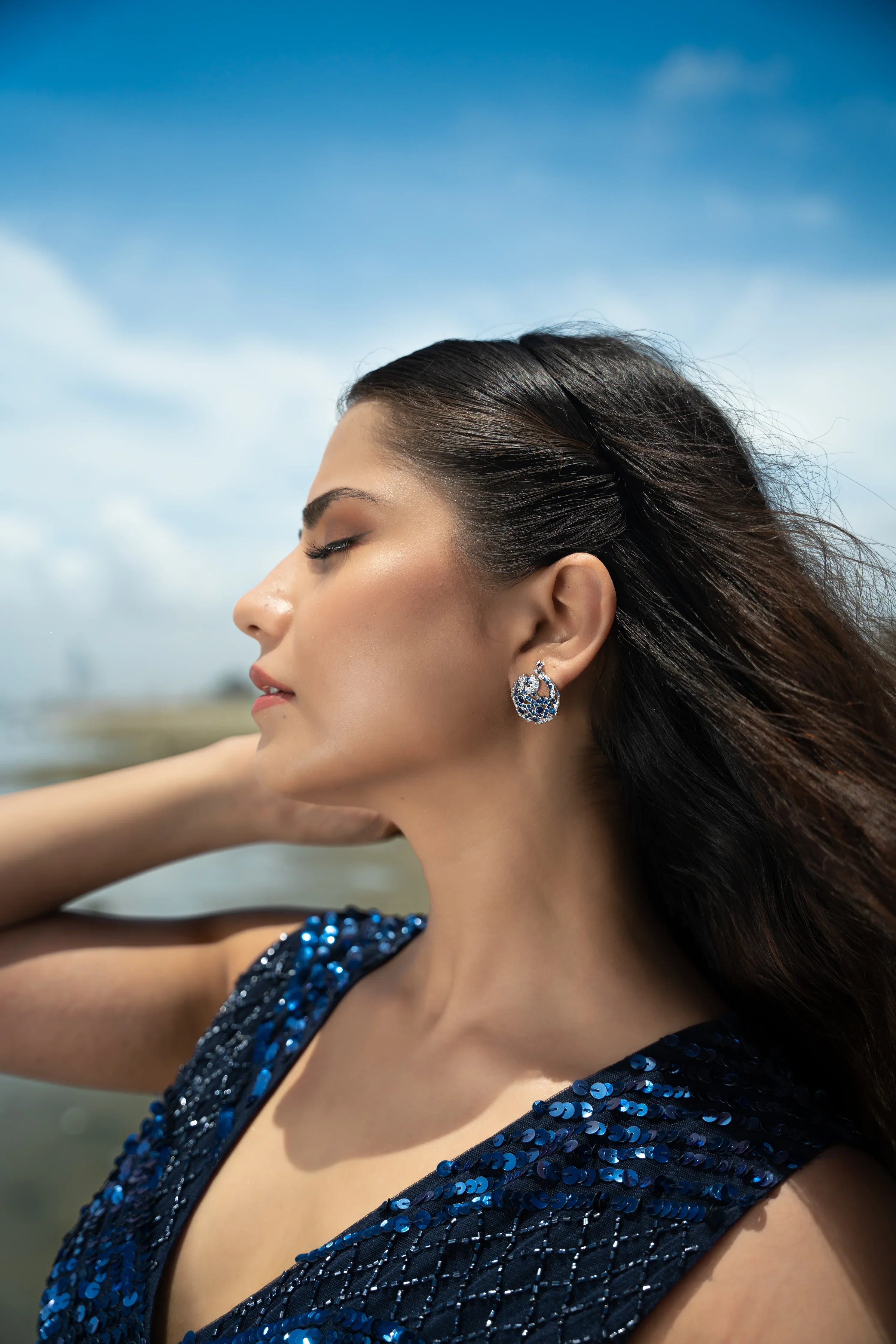 Tidal Blue Earrings - Zumorrud